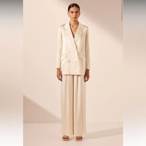 Shona Joy La Lune Single Breasted Blazer in Cream